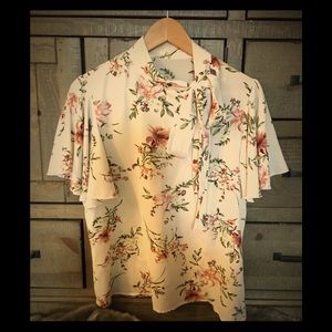Off white floral top